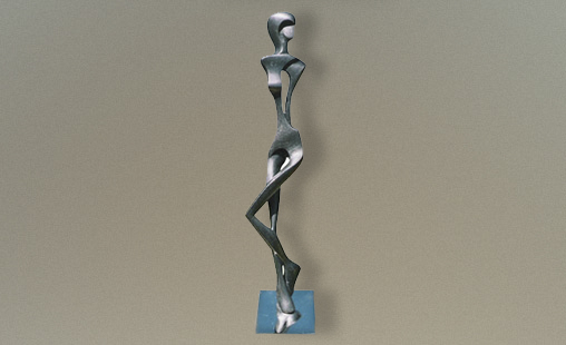 ESBELTA - Medidas 23 x 4 x 6 cm - Técnica Bronce y peltre con baño de plata vieja.