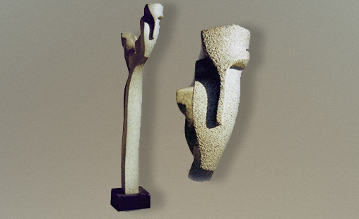 UNO-DOS - 1992 - Medidas 70 x 28 x 12 cm - Técnica Cerámica.