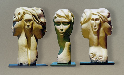 CUATRO CARAS - 1985 - Medidas 45 x 30 x 20 cm - Técnica Cerámica.