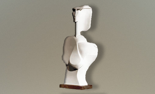 FIGURA AL VIENTO I - 1990 - Medidas 87 x 37cm - Técnica Cerámica.