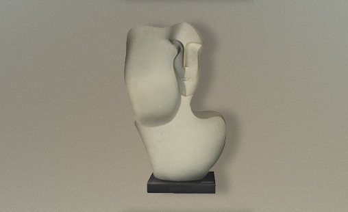 FIGURA AL VIENTO II - 1990 - Medidas 60 x 34 x 20 cm - Técnica Cerámica. Resina. Bronce.