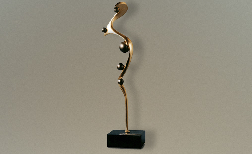 ABSTRACTO - Altura 21 cm - Técnica Peltre con baño de oro y níquel.